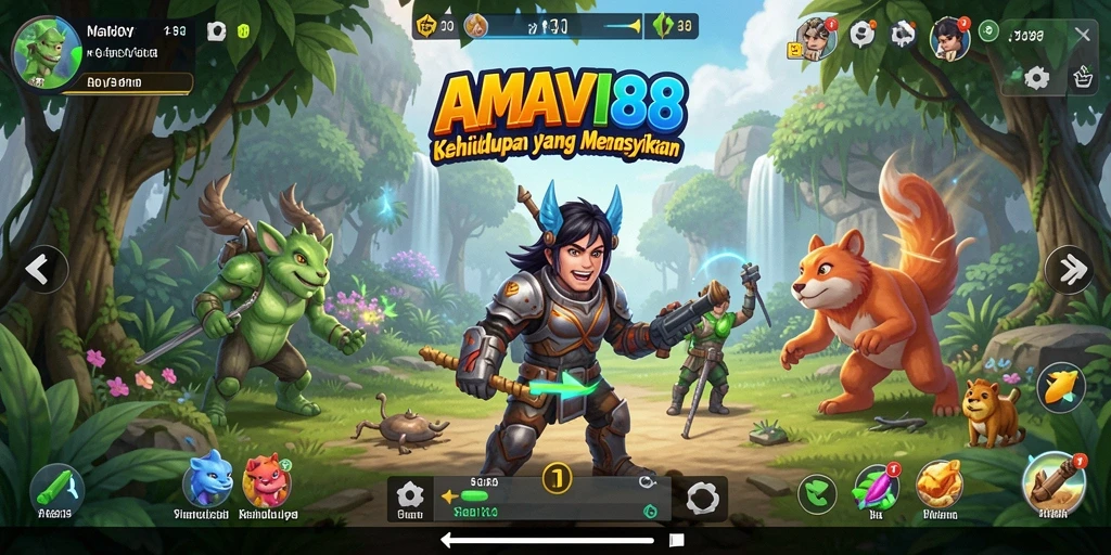 Tampilan gameplay AMAVI88 yang menarik dengan karakter dan dunia yang hidup.