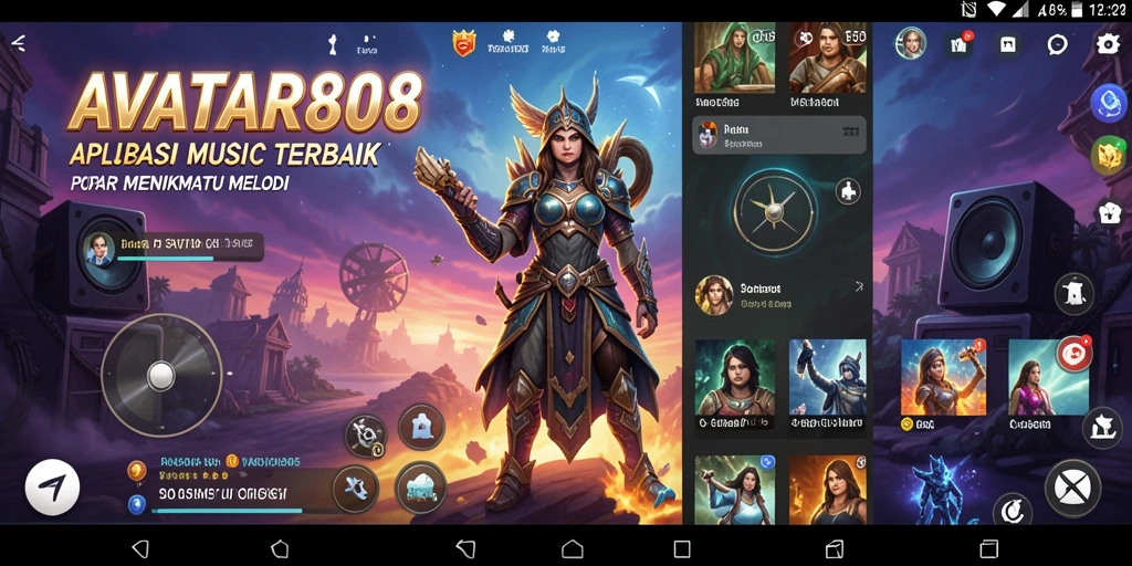 Tampilan gameplay AVATAR808 dengan musik yang menggugah semangat.