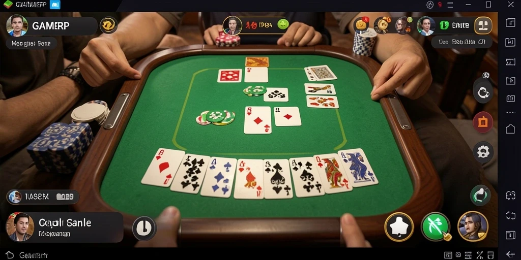 Tampilan gameplay GAMERP yang seru dalam permainan Gaple.