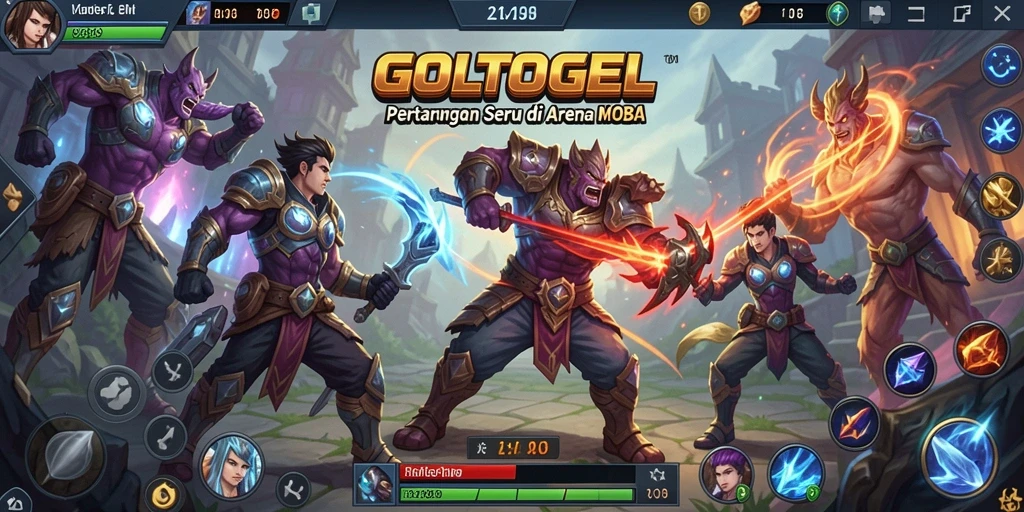 Gameplay GOLTOGEL yang mendebarkan di arena MOBA.