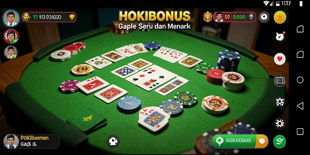 Screenshot gameplay seru HOKIBONUS dalam permainan Gaple.