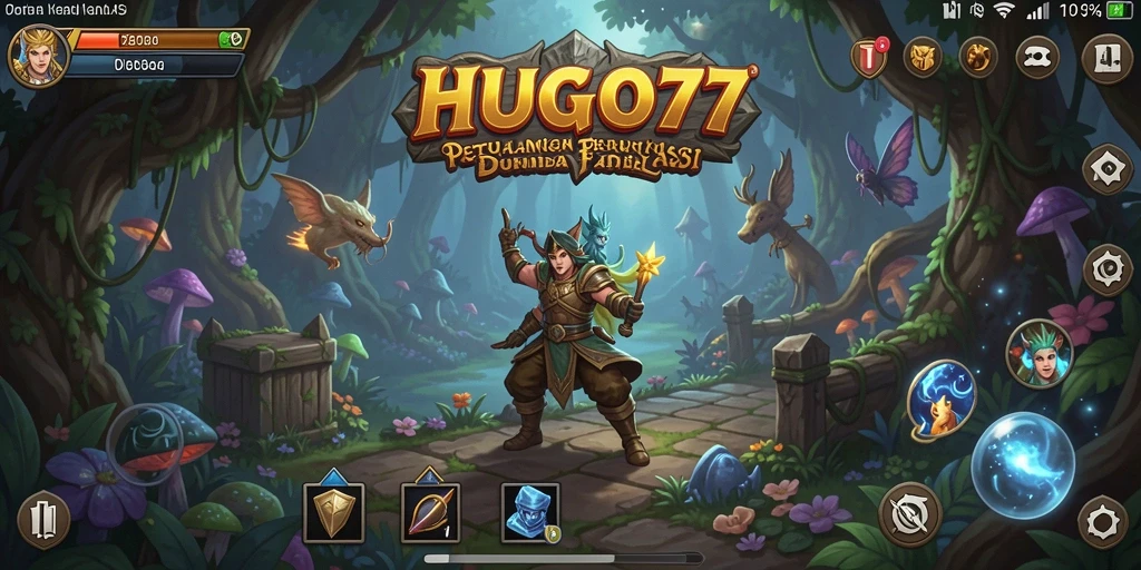 Tangkapan layar dari gameplay HUGO77 yang menunjukkan petualangan seru.