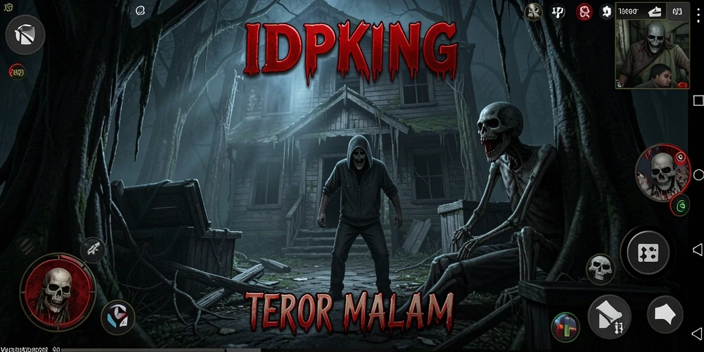 Screenshot menampilkan suasana kelam dalam gameplay IDPKING.