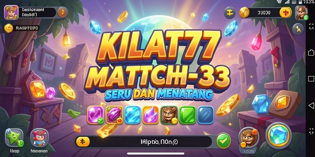 Tampilan gameplay KILAT77 dengan banyak item berwarna-warni.