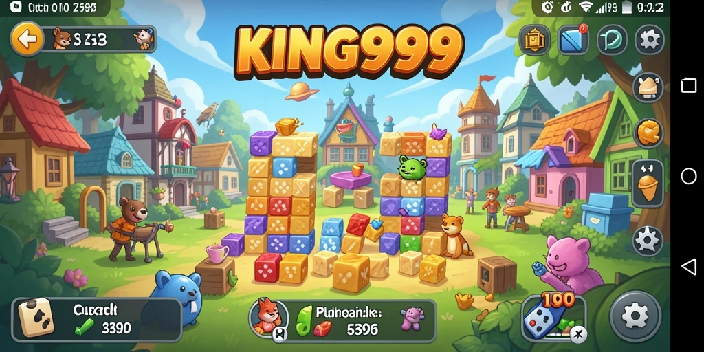 Tampilan gameplay KING999 yang menarik dengan berbagai puzzle menantang.
