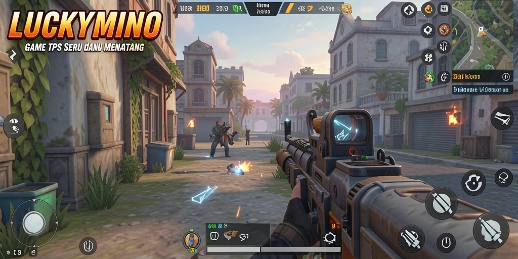 Tampilan aksi intens dalam gameplay LUCKYMINO yang menegangkan.