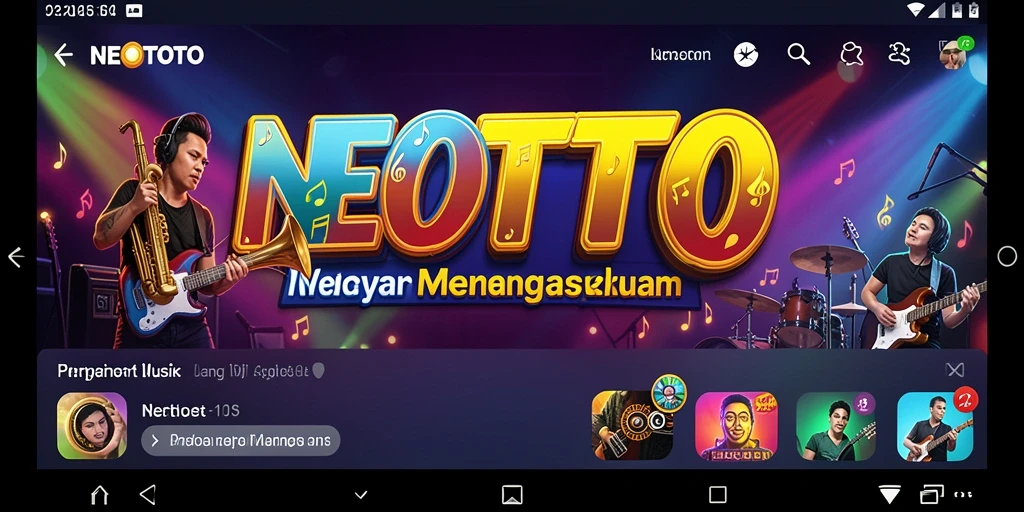 Screenshot gameplay NEOTOTO yang menunjukkan keseruan permainan musik.