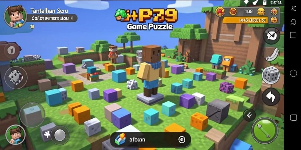 Screenshot gameplay RP79 menunjukkan teka-teki yang menantang dan grafis menarik.