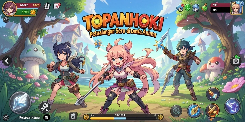Tangkapan layar gameplay seru dari TOPANHOKI dengan karakter Anime favorit.