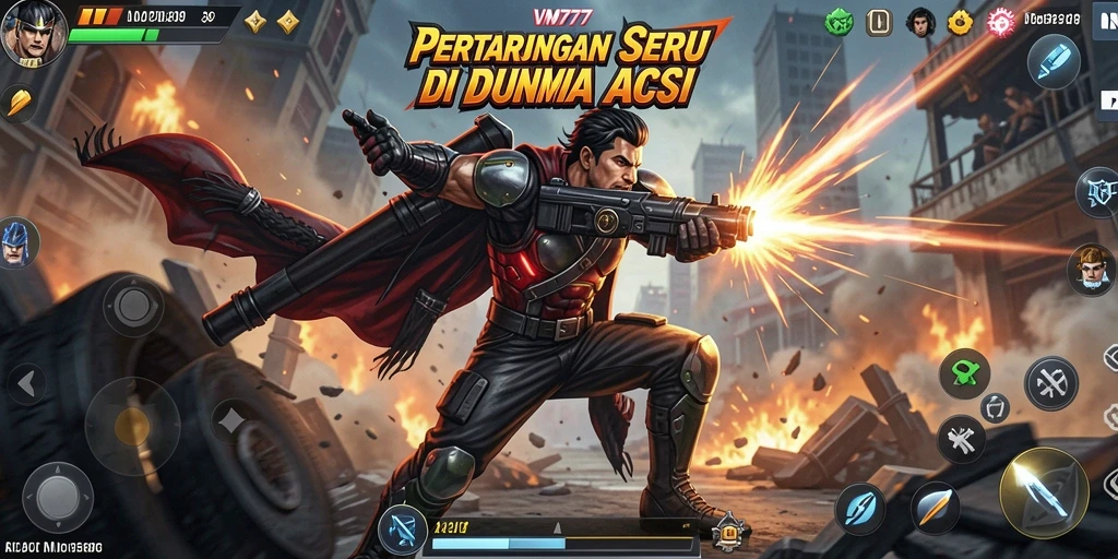 Tampilan gameplay menegangkan di dunia pertarungan VM777.