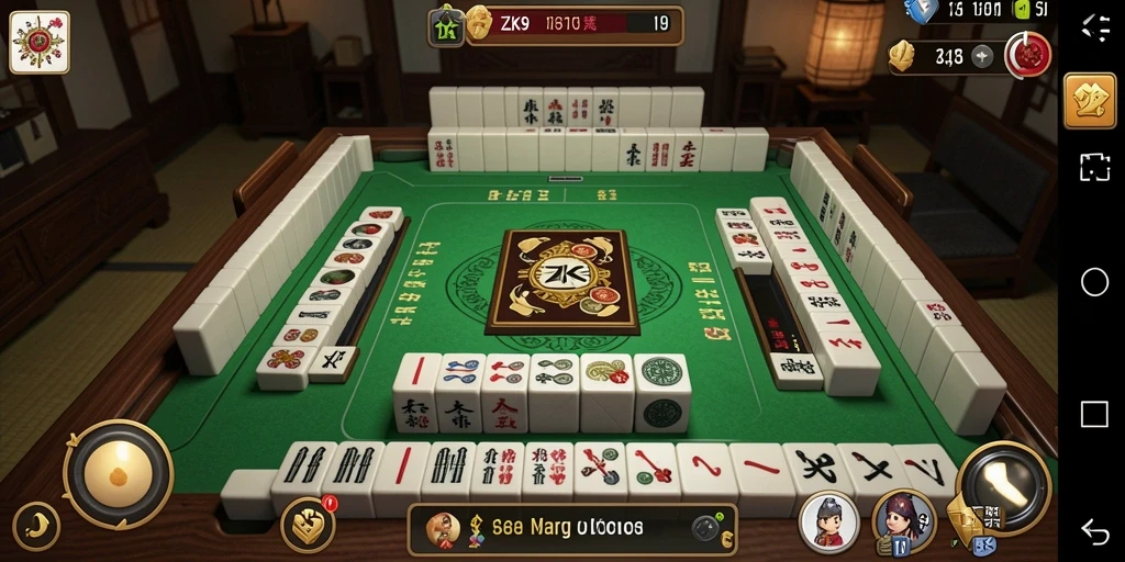 Screenshot ZK9 menunjukkan gameplay Mahjong yang menarik dan menantang.